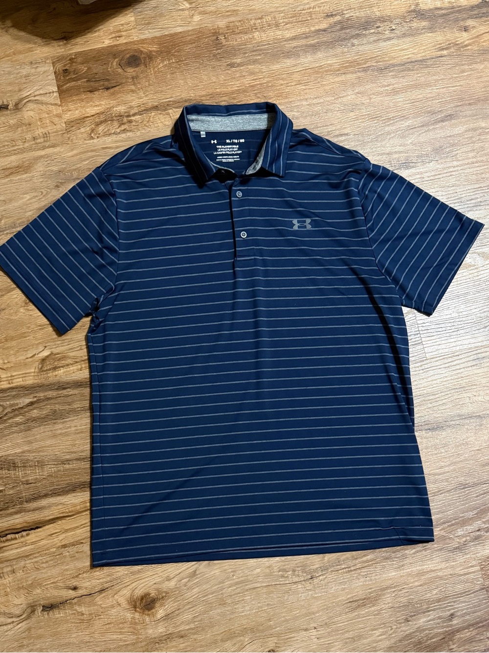Under Armour Men's Navy Thin-Striped Polo